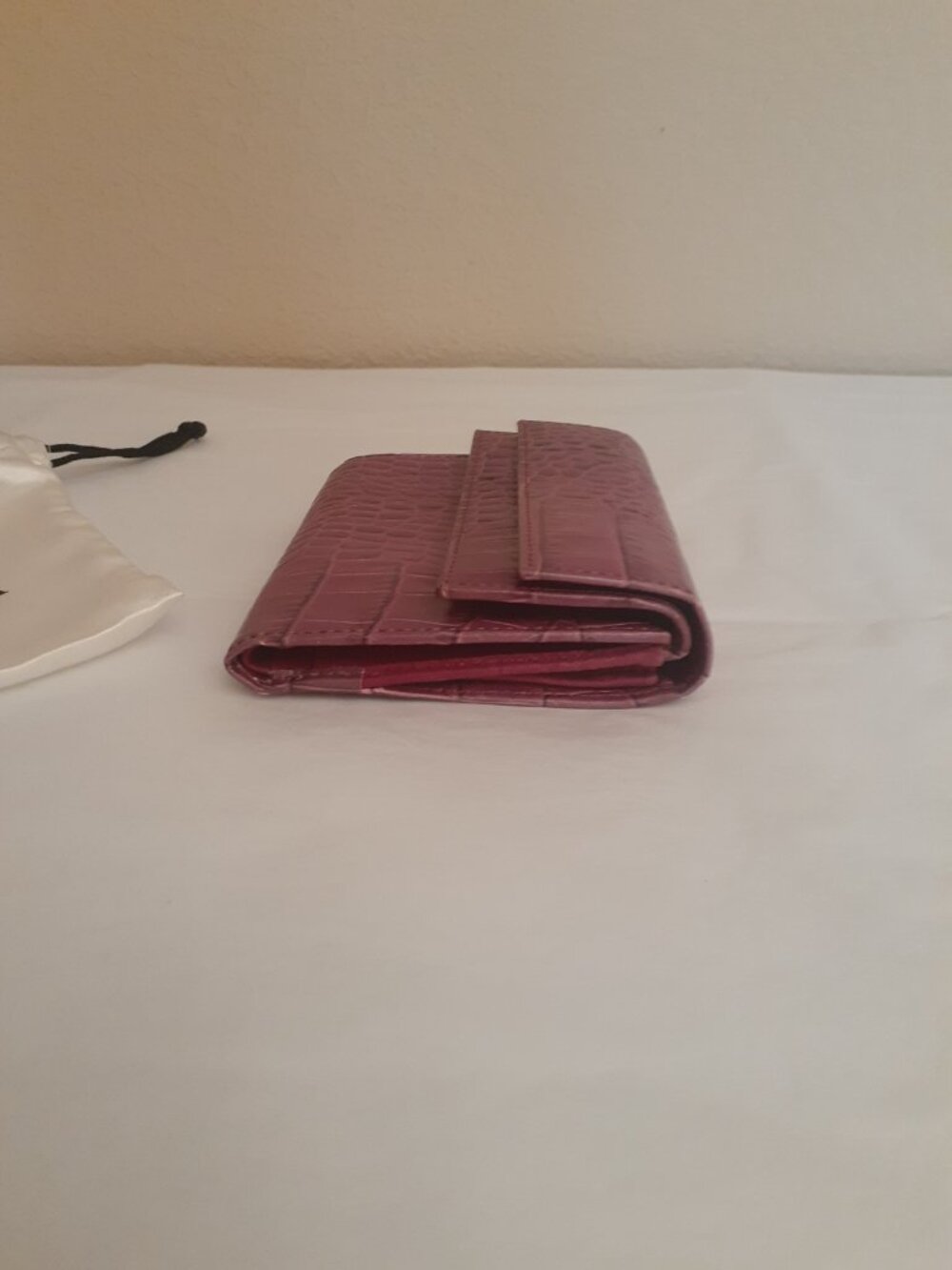 Furla   Raspberry Croc Embossed Wallet - Picture 9 of 14